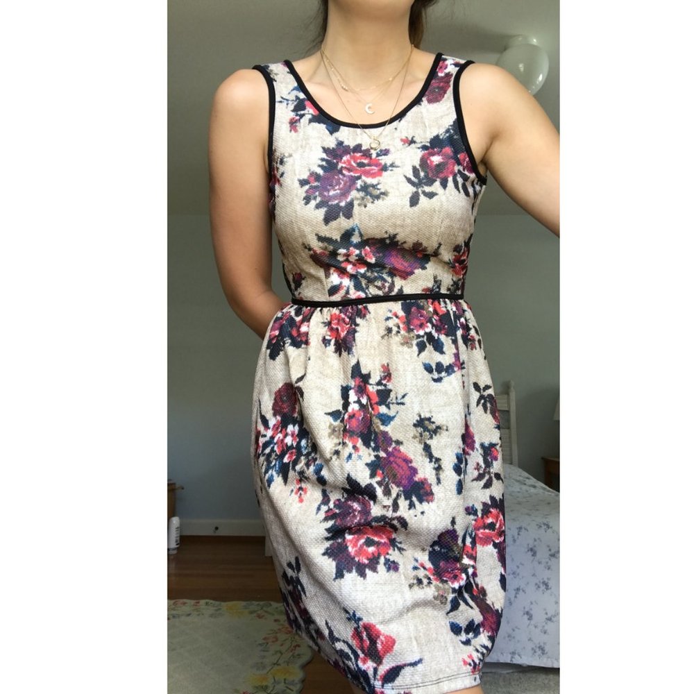 Vintage Floral Waisted Dress